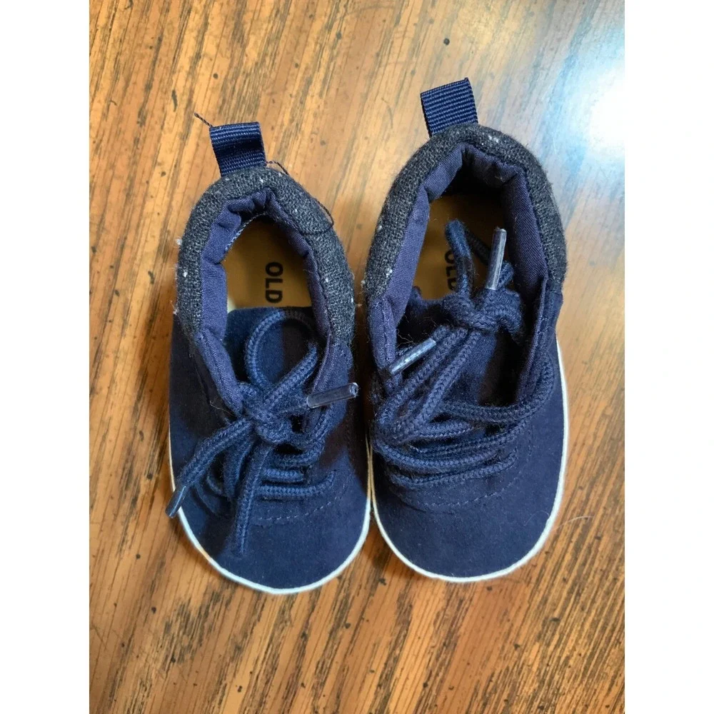 Old Navy Baby Shoes Sneakers Booties‎ Lace Up Navy Blue Comfy 3-6M